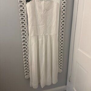 Zara Mixed Contrast Dress ZW Collection (Oyster White)